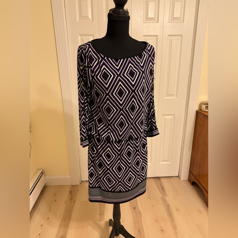 White House Black Market Diamond Pattern Dress